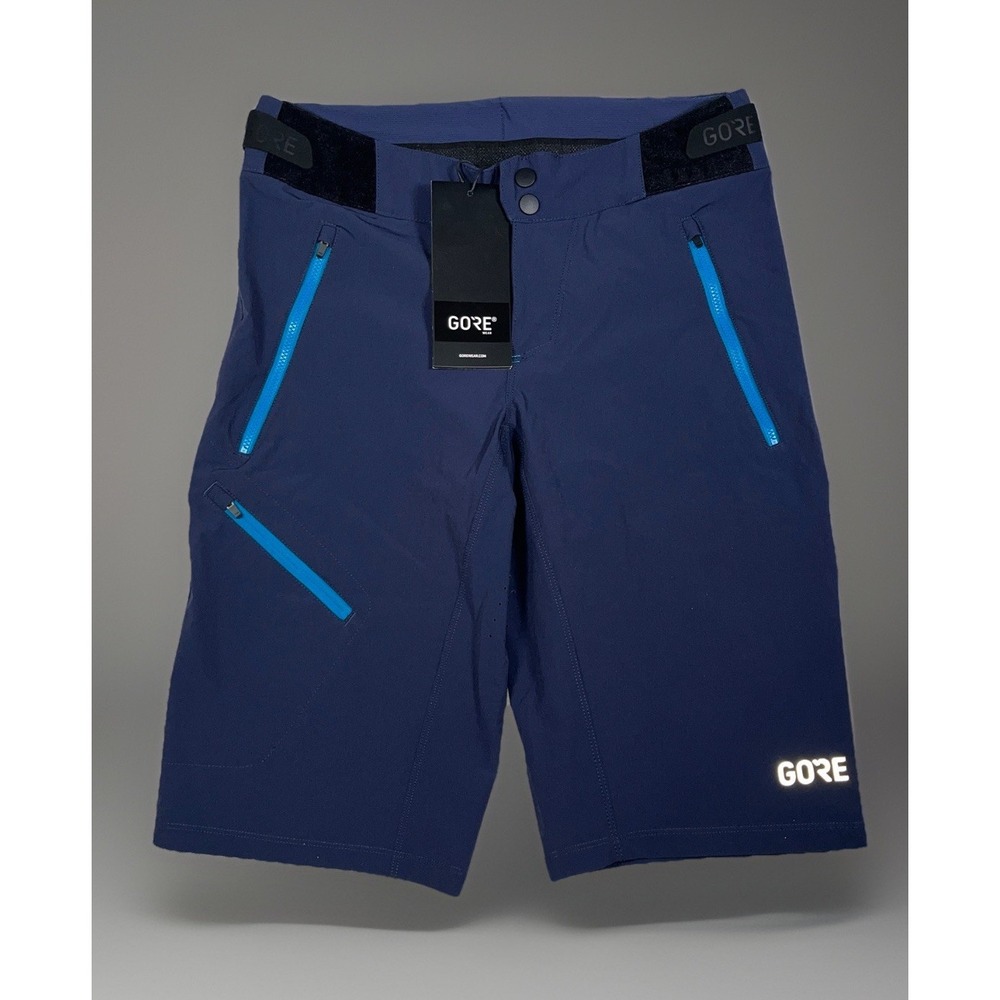 NWT-GORE Men's C5 Shorts Size XS Orbit Blue Adjustable Waist Zipped Pockets $100